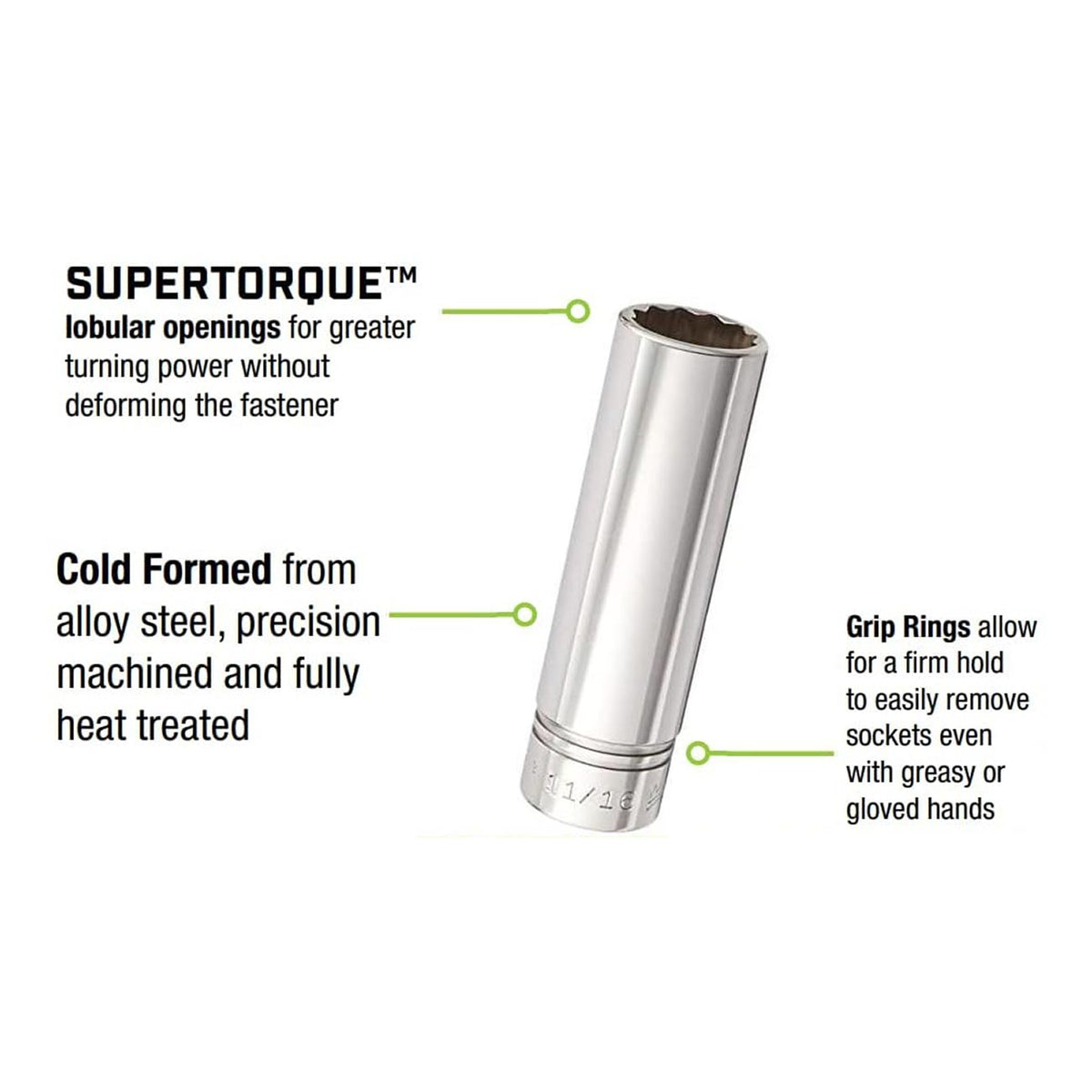 Williams 25/32-Inch Deep 12-Point Socket, 1/2-Inch Drive