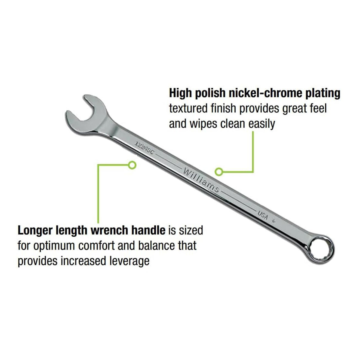 Williams JHWWS1171SCA SAE Combination Wrench Set, 11-Piece