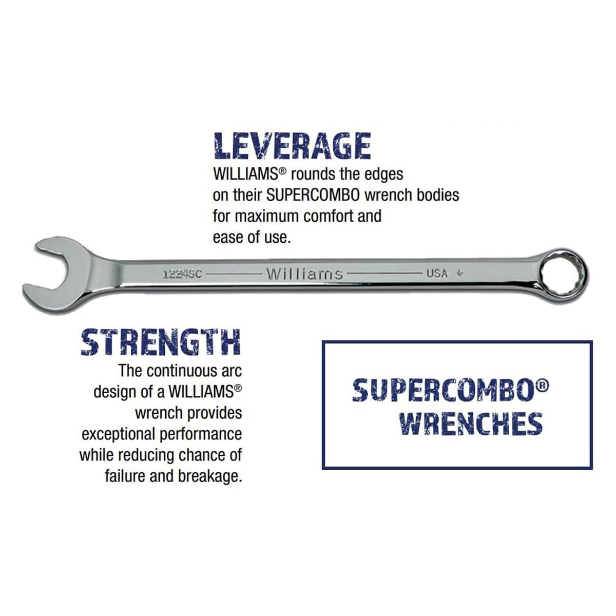 Williams JHWWS1171SCA SAE Combination Wrench Set, 11-Piece