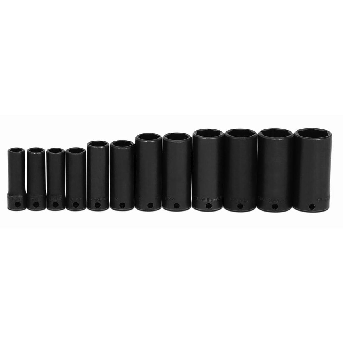 Williams JHWWS1212 3/8-Inch Drive SAE 6-Point Deep Impact Socket Set, 12-Piece