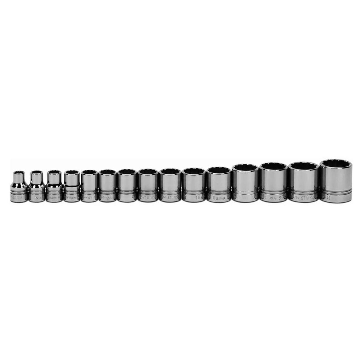 Williams JHWWSS15RC 1/2-Inch Drive 12-Point Regular Socket Set, 15-Piece