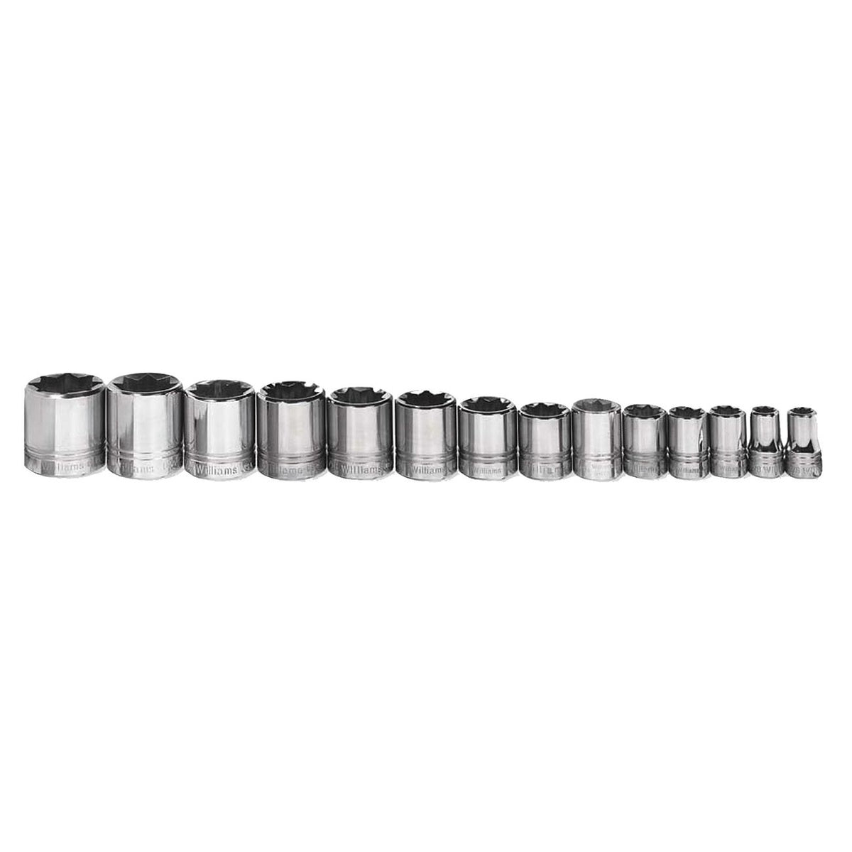 Williams JHWWSS814RC 1/2-Inch Drive Shallow SAE 8-Point Socket Set, 14-Piece