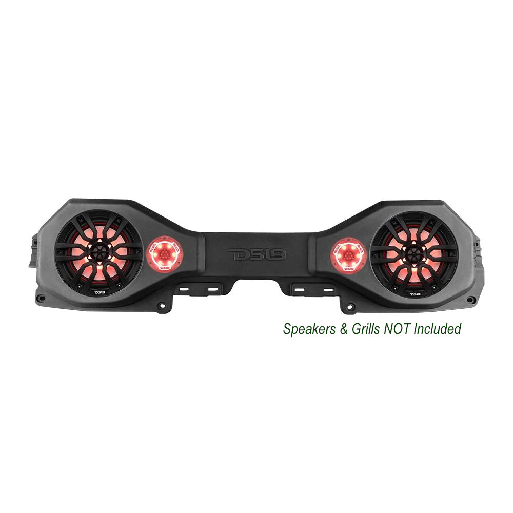 DS18 Overhead Bar System for JK/JKU Jeeps - Black with (2) 8-Inch Speakers and Tweeters