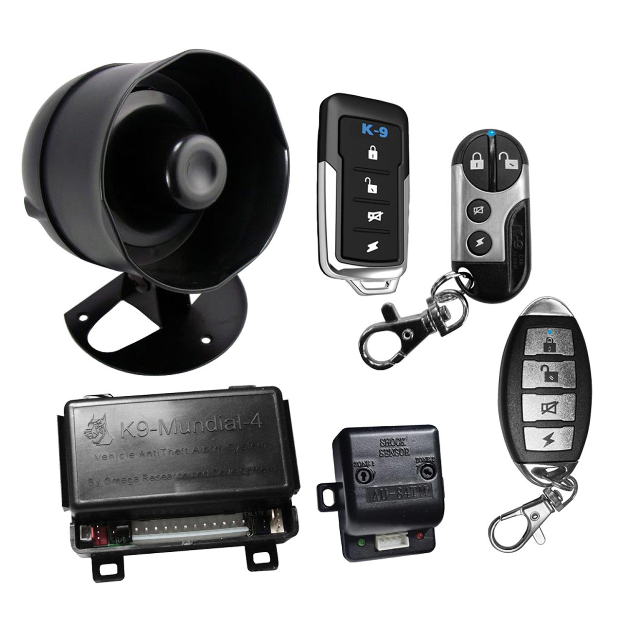 Excalibur Alarms K-9 Car Alarm with Keyless Entry and Three Transmitter Designs