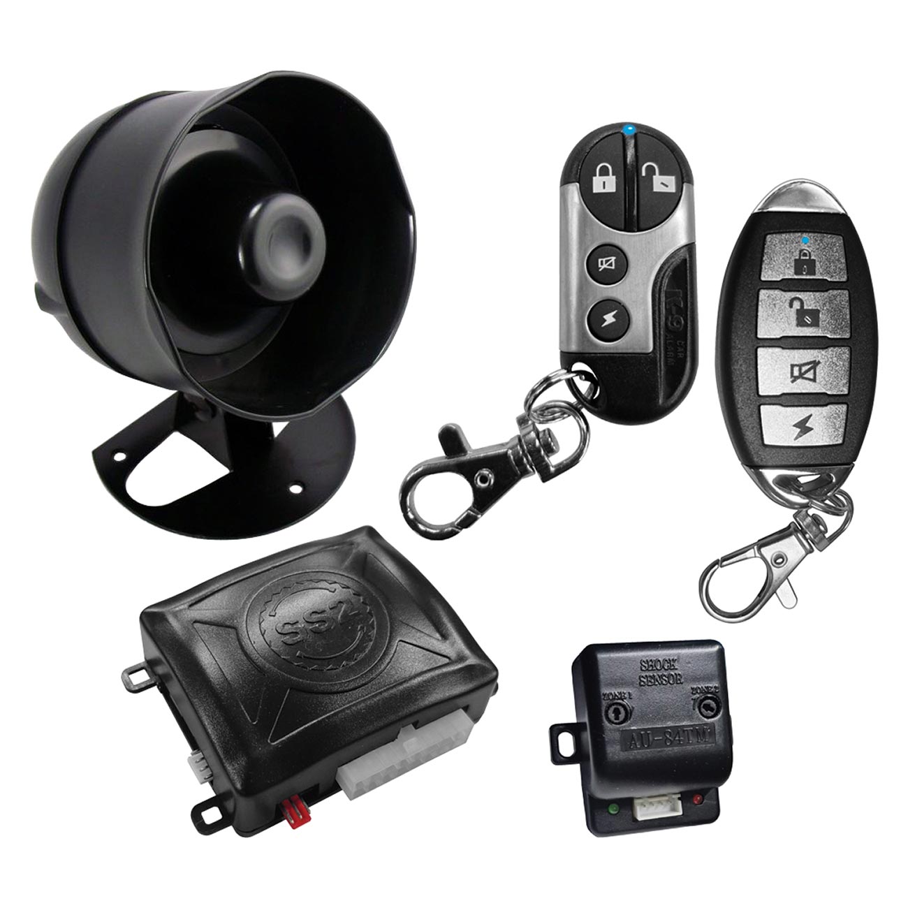 Excalibur Alarms Omega TMUNDIALSSX K-9 Car Alarm and Keyless Entry System with Two 4-Button Remote Transmitters