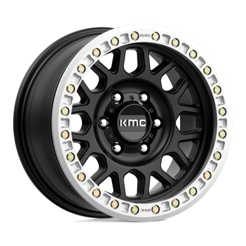 KMC KM234 Grenade Desert Beadlock 17-Inch Satin Black Wheel, 6x135, 0 Offset