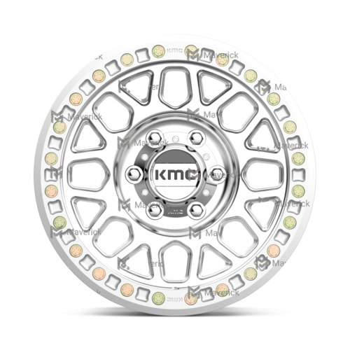 KMC KM234 Grenade Desert Beadlock 17-Inch Machined Wheel, 6x5.5 Bolt Pattern, 0 Offset