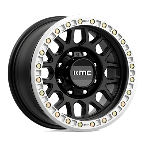 KMC KM234 Grenade Desert Beadlock 17x8.5 Wheel, 8x6.5 Bolt Pattern, Satin Black, 0 Offset