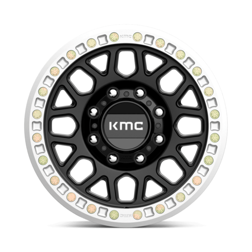 KMC KM234 Grenade Desert Beadlock 17x8.5 Wheel, 8x6.5 Bolt Pattern, Satin Black, 0 Offset
