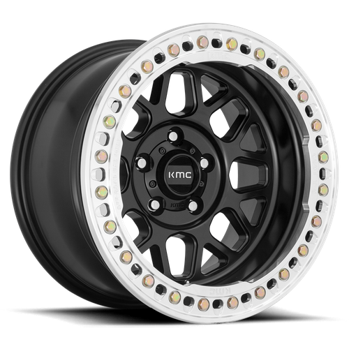 KMC KM235 Grenade Crawl Beadlock 18x9 Wheel, 6x5.5, Satin Black, -24 Offset