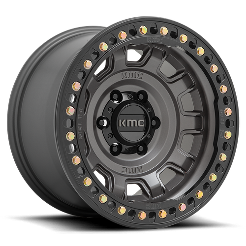 KMC KM236 Tank Beadlock 17x9 Wheel, 5x5 Bolt Pattern, -38mm Offset, Anthracite