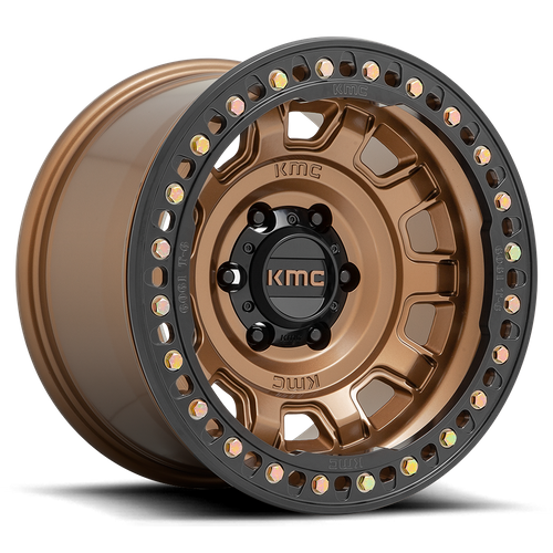 KMC KM236 Tank Beadlock 17x9 Wheel, 5x5 Bolt Pattern, -38 Offset, Matte Bronze