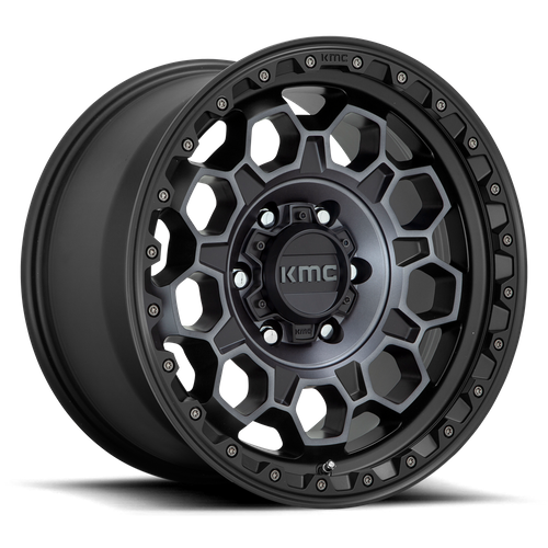 KMC KM545 Trek 17x9 6x5.5-Inch Satin Black Wheel with Gray Tint, 18mm Offset