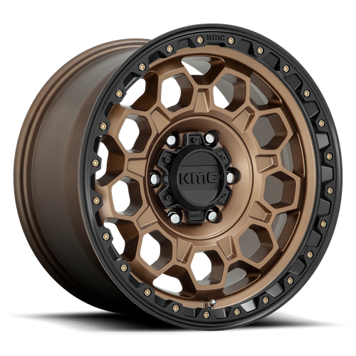 KMC KM545 Trek 17x8 Matte Bronze Wheel with Black Lip, 5x4.5 Bolt Pattern, 35mm Offset