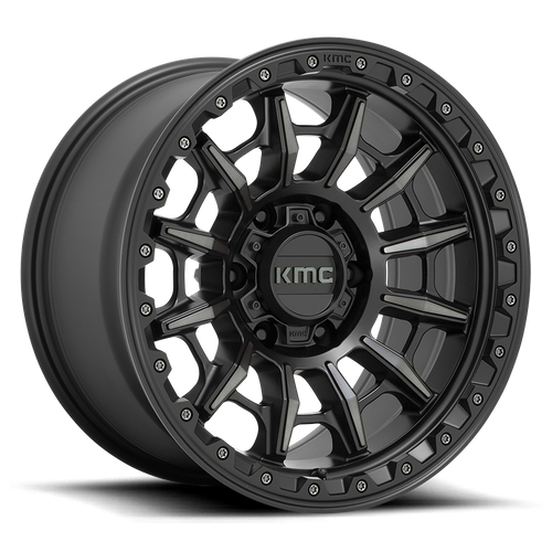 KMC KM547 Carnage 17x9 Wheel, 5x127 Bolt Pattern, -12mm Offset, Satin Black with Gray Tint