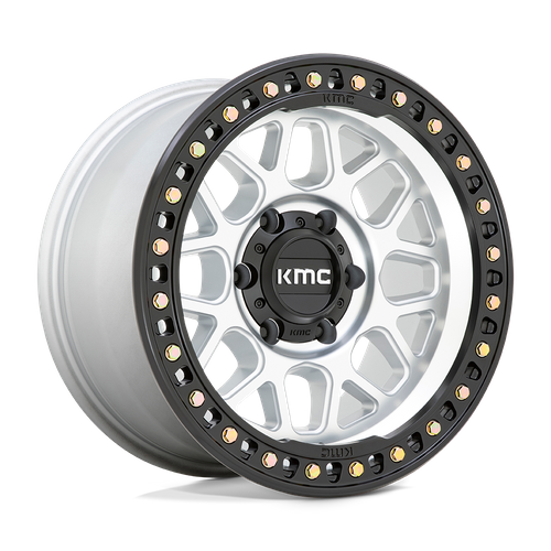 KMC KM549 GRS 17-Inch Machined Wheel with Satin Black Lip, 6x4.5 Bolt Pattern, +18 Offset