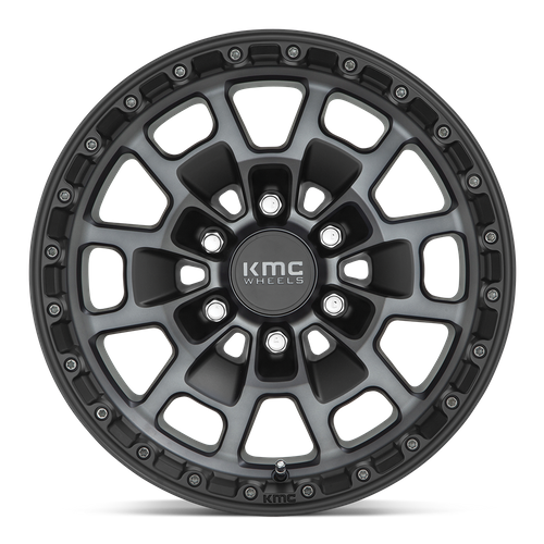 KMC KM718 Summit 16x8 6x5.5 Satin Black Gray Tint Wheel