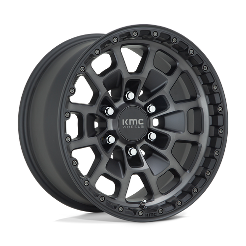 KMC KM718 Summit 17x8.5-Inch Satin Black Wheel with Gray Tint, 5x5-Inch Bolt Pattern