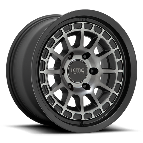 KMC KM719 Canyon 17x8 Satin Black Gray Tint Wheel, 5x4.5 Bolt Pattern, 35mm Offset