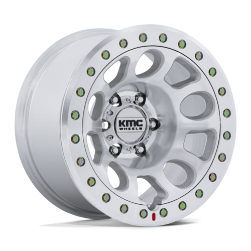 KMC E25 Beadlock 17x9 Inch Wheel with Machined Finish, 6x139.7 Bolt Pattern, +1 Offset