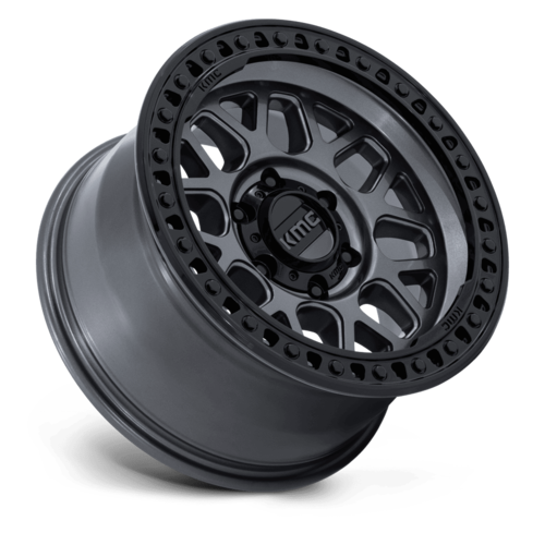 KMC KM549 GRS 18x9 Wheel, 6x5.5 Bolt Pattern, +18 Offset, Gloss Gunmetal with Gloss Black Lip