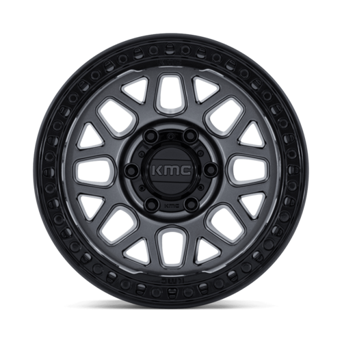 KMC KM549 GRS 18x9 Wheel, 6x5.5 Bolt Pattern, +18 Offset, Gloss Gunmetal with Gloss Black Lip