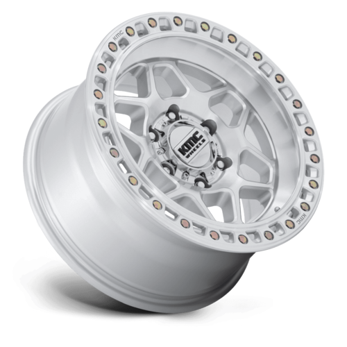 KMC KM553 Torx 17x8.5 Gloss Silver Machined Face Wheel, 6x5.5 Bolt Pattern, +0 Offset