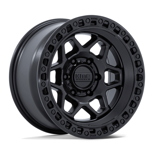 KMC KM553 Torx 17-Inch Matte Black Wheel with Gloss Black Lip, 6x135 Bolt Pattern