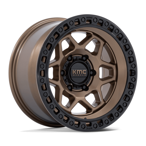 KMC KM553 Torx 17x8.5 Matte Bronze Wheel with Gloss Black Lip, 6x5.5 Bolt Pattern, +25 Offset