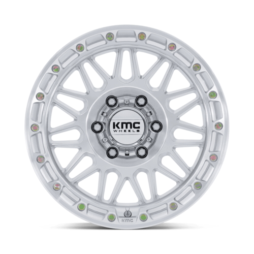 KMC KM555 Attack 18x9 6x5.5 Gloss Silver Machined Face Wheel