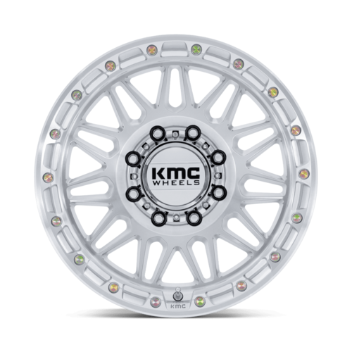 KMC KM555 Attack 18x9 8x170 Gloss Silver Wheel with Machined Face