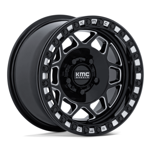 KMC Powersports KS241 Torx UTV Beadlock Wheel, Gloss Black Milled