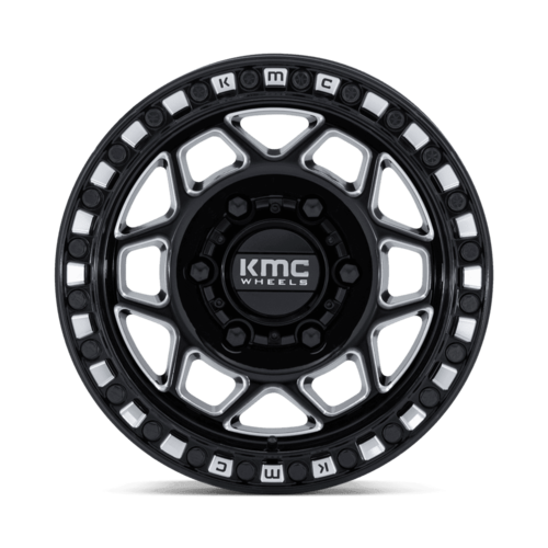 KMC Powersports KS241 Torx UTV Beadlock Wheel, 15x8, 6x5.5-Inch Bolt Pattern, Gloss Black Milled