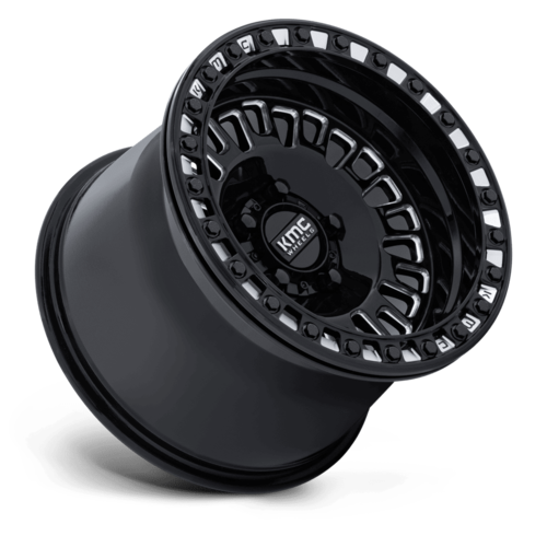 KMC Powersports KS242 Aztec UTV Beadlock 15x8 Wheel, 5x4.5 Bolt Pattern, Gloss Black Milled