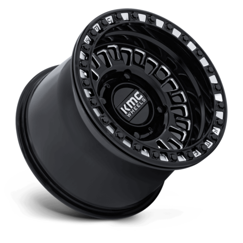 KMC Powersports KS242 Aztec UTV Beadlock Wheel 15x7, 4x156, +38 Offset, Gloss Black Milled
