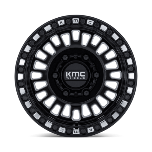 KMC Powersports KS242 Aztec UTV Beadlock Wheel, 15 x 10 Inch, 6x5.5 Bolt Pattern, Gloss Black Milled