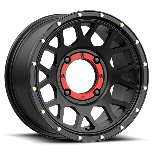 KMC Powersports KS135 Grenade UTV 14-Inch Satin Black Wheel, 4x137 Bolt Pattern