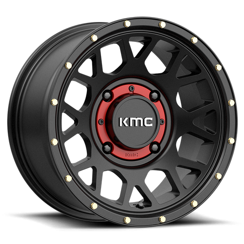 KMC Powersports KS135 Grenade UTV 14x7 Wheel, 4x156, Satin Black, 10mm Offset