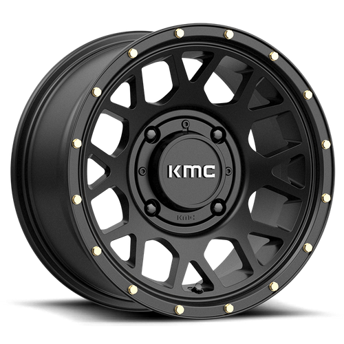 KMC Powersports KS135 Grenade UTV 14-Inch Satin Black Wheel, 4x137 Bolt Pattern