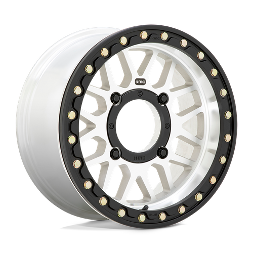 KMC Powersports KS235 Grenade UTV Beadlock Wheel, 15x6, 4x137, Machined Finish, 38mm Offset