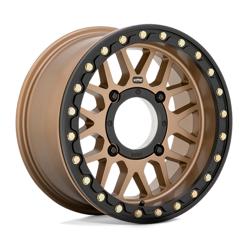 KMC Powersports KS235 Grenade UTV Beadlock Wheel 15x6, 4x156, Satin Bronze
