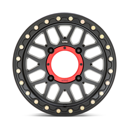 KMC Powersports KS235 Grenade UTV Beadlock Wheel, 14 x 7, 4x156, 38 mm Offset, Satin Black