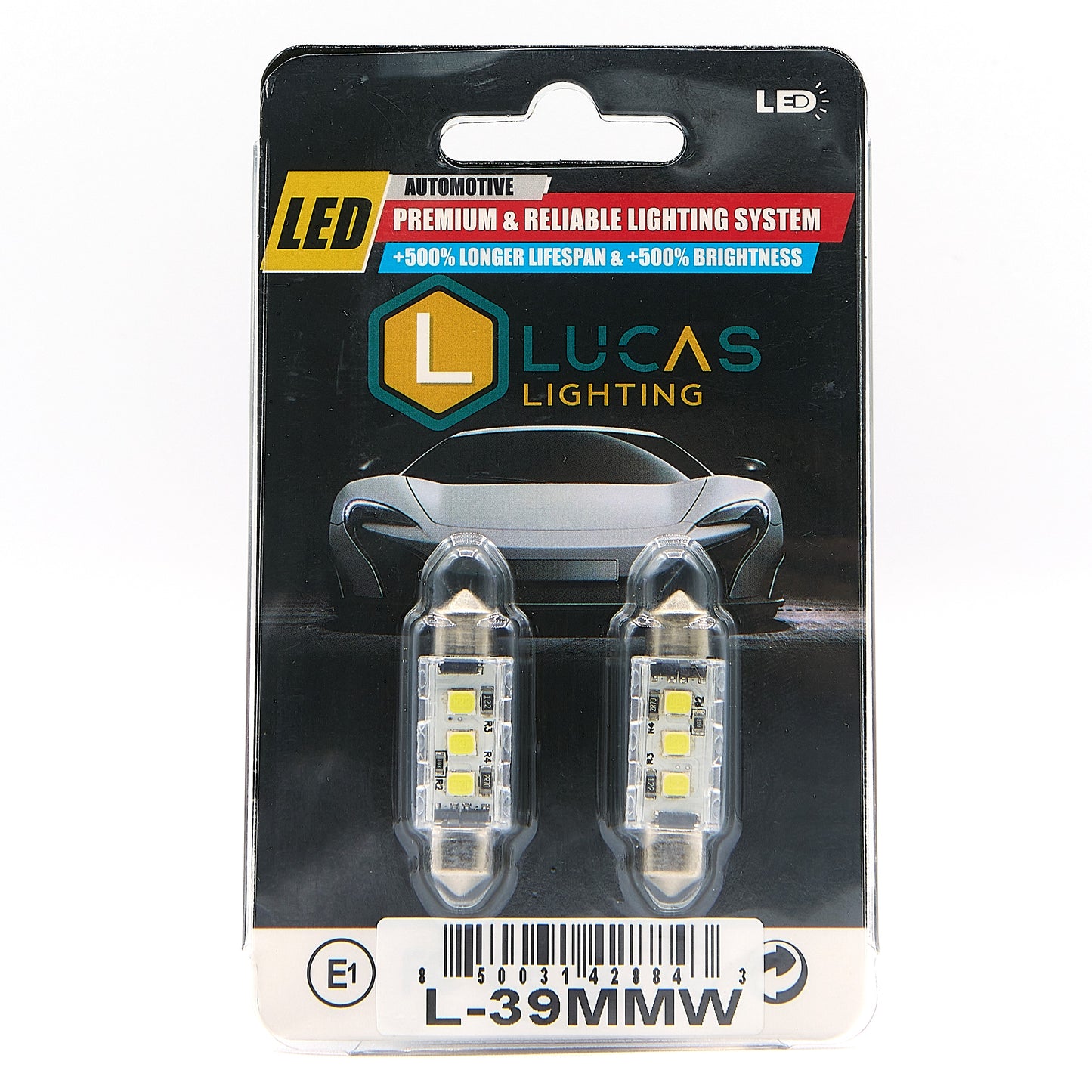 Lucas Lighting - 39mm Festoon Canbus Bulb (White) - L-39MMW