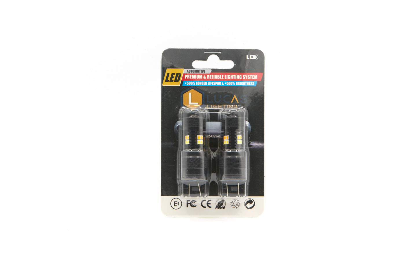 Lucas Lighting - 7443 Switchback White/Amber Mini Bulb Pair - LED Mini Bulb Sets:M-7443SB