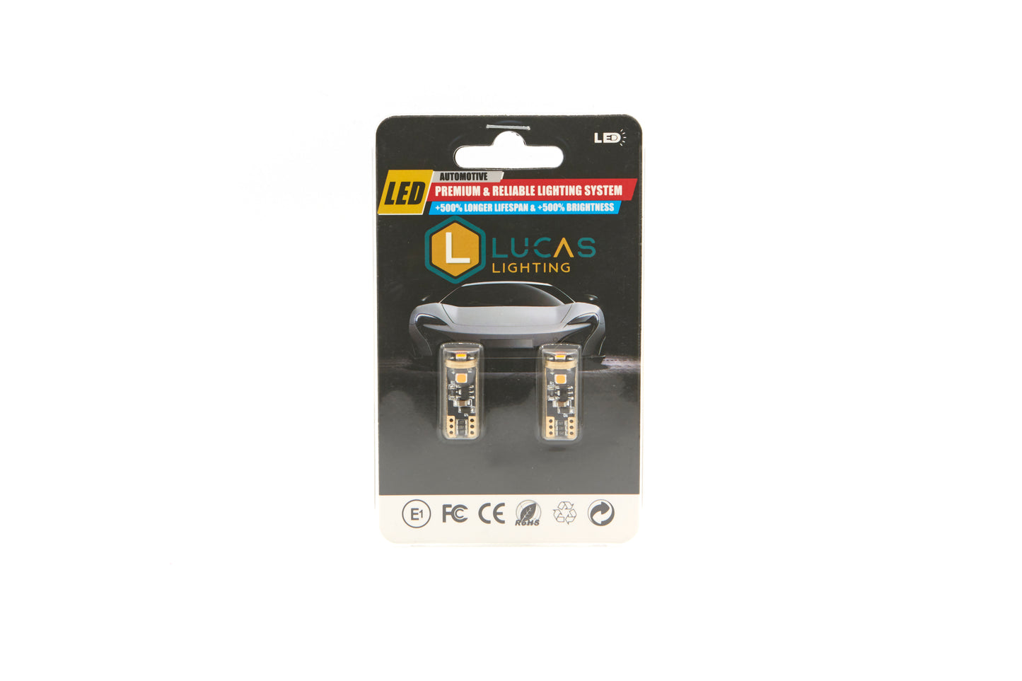 Lucas Lighting - T10 194 Digital Canbus Bulb with Fuse (Amber) - L-T10D-A