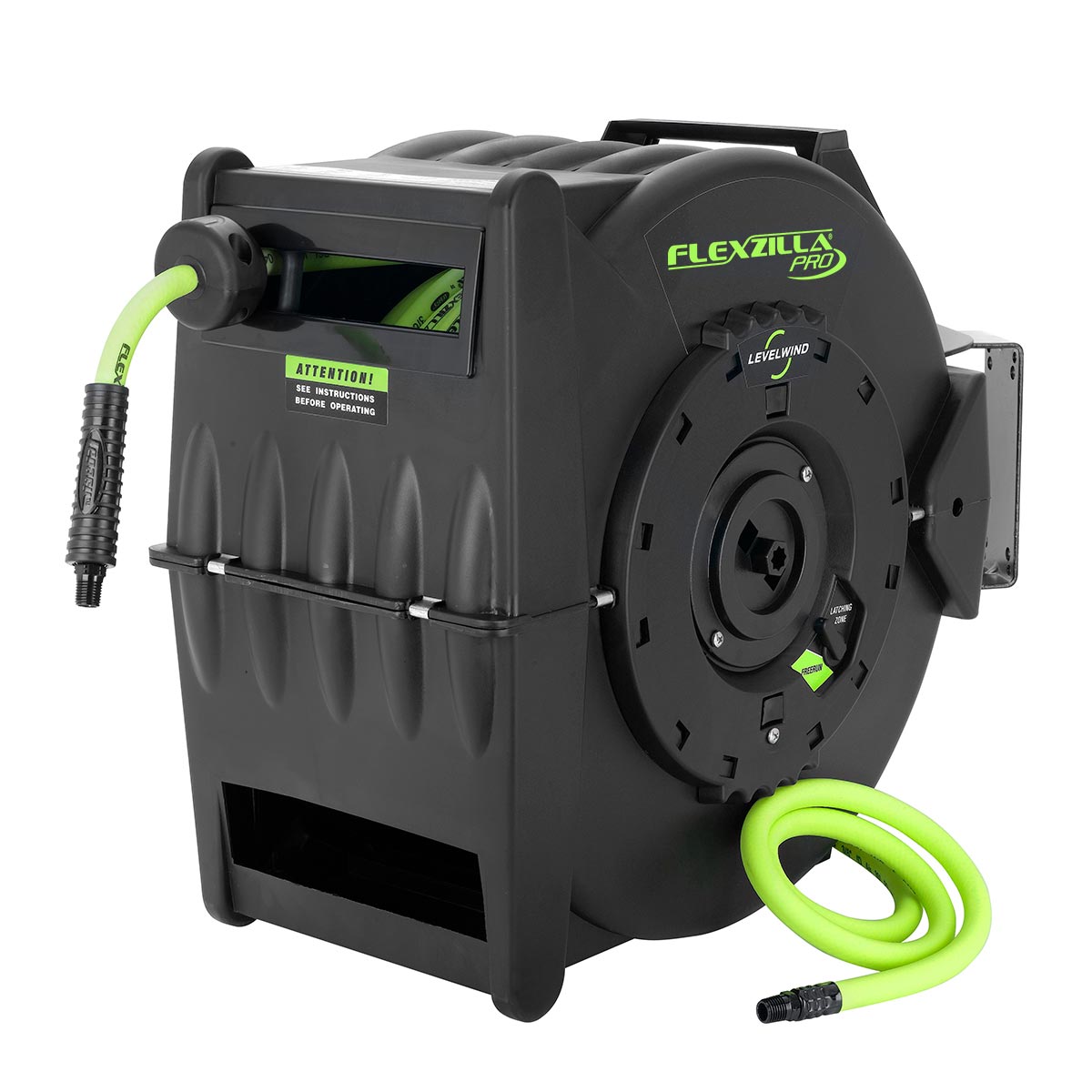 Flexzilla L8306FZ Retractable Air Hose Reel with Levelwind Technology, 3/8 in. x 75 ft.