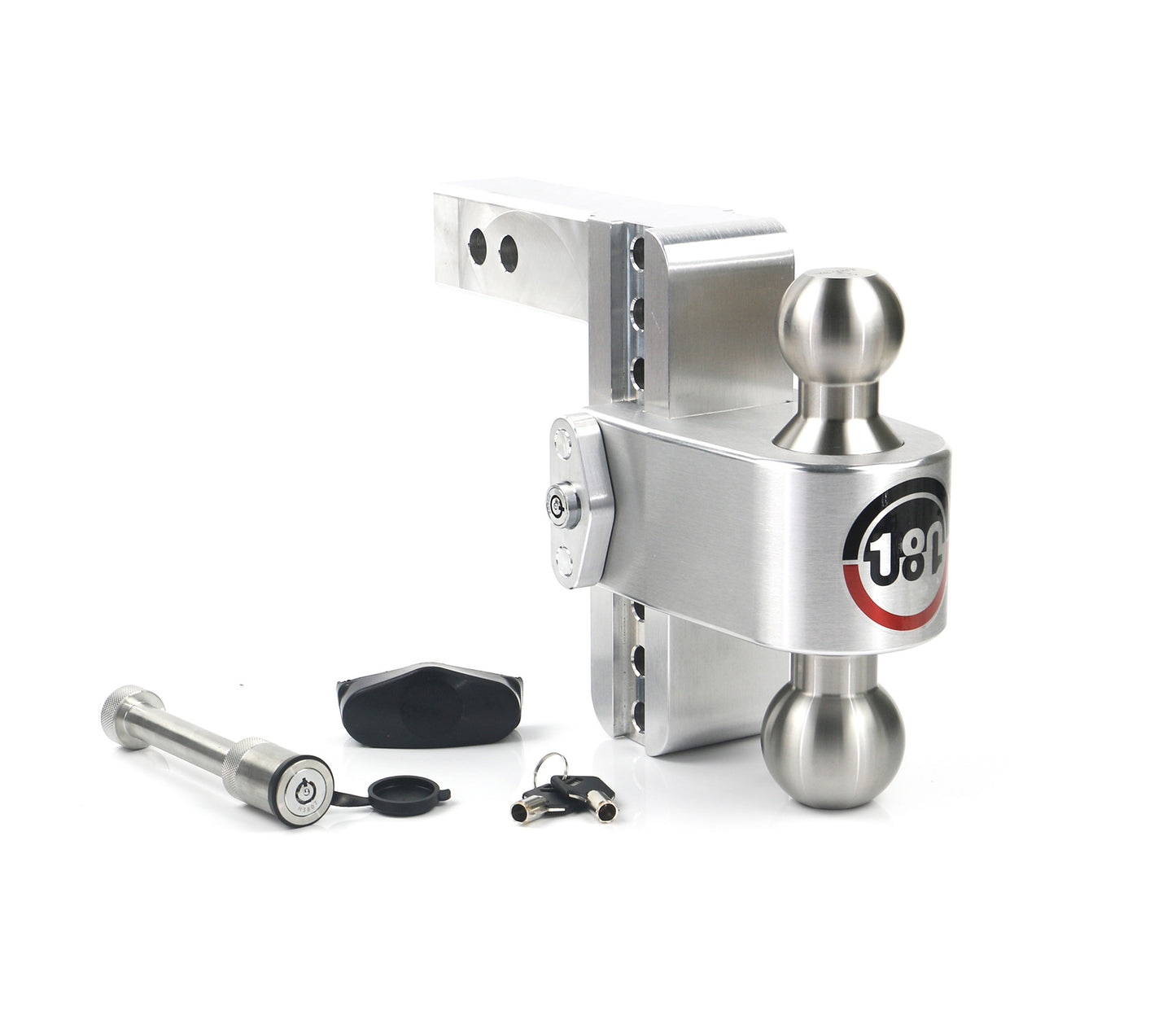 Weigh Safe - LTB6-2-KA - Trailer Hitch - 180 Hitch Stainless Steel Ball 6" Drop Hitch with 2" Shank Keyed Alike WS05 Included - P/N: LTB6-2-KA