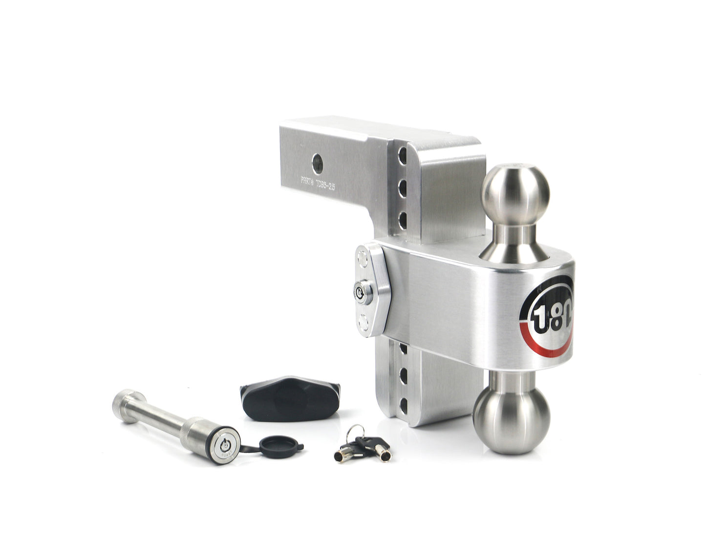 Weigh Safe - LTB6-2.5-KA - Trailer Hitch - 180 Hitch Stainless Steel Ball 6" Drop Hitch with 2.5" Shank Keyed Alike WS05 Included - P/N: LTB6-2.5-KA