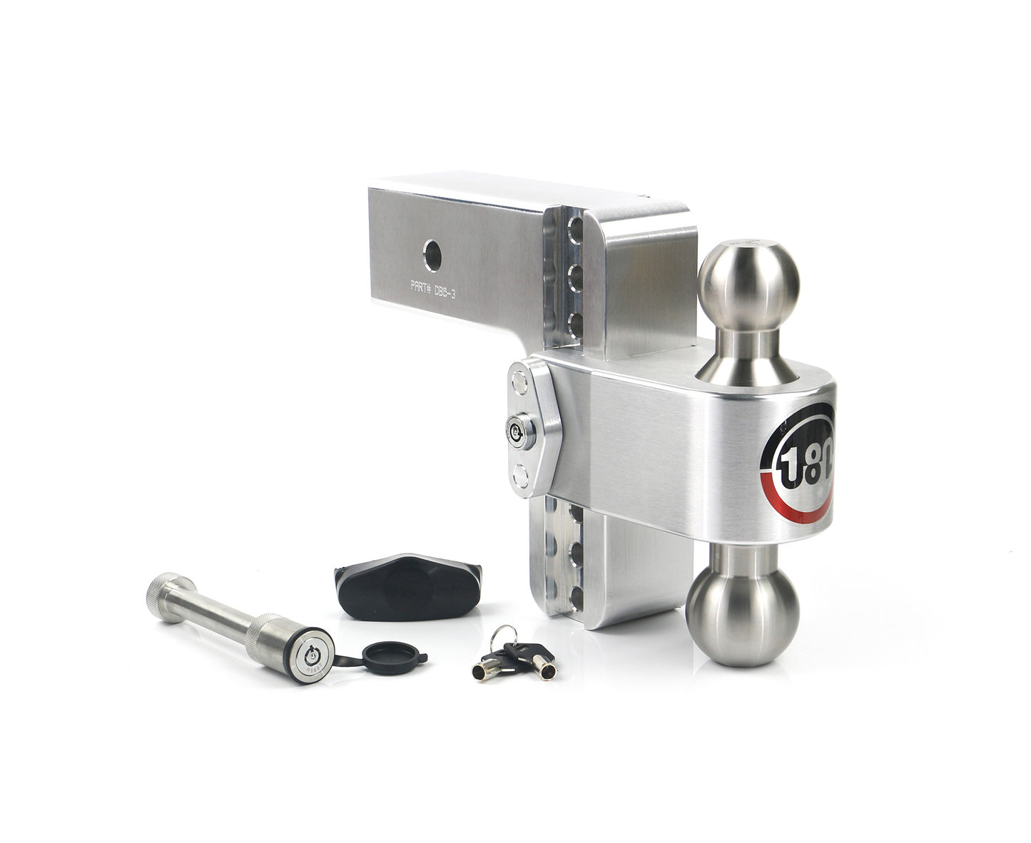 Weigh Safe - LTB6-3-KA - Trailer Hitch - 180 Hitch Stainless Steel Ball 6" Drop Hitch with 3" Shank Keyed Alike WS05 Included - P/N: LTB6-3-KA