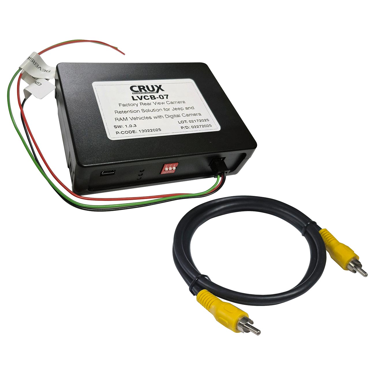 CRUX Factory Rear-View Camera Retention Solution for Ram and Jeep Vehicles with Digital Camera - Model LVCB07